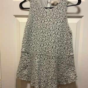 Elegant Loft Grey Peplum Lace Top Size XXS